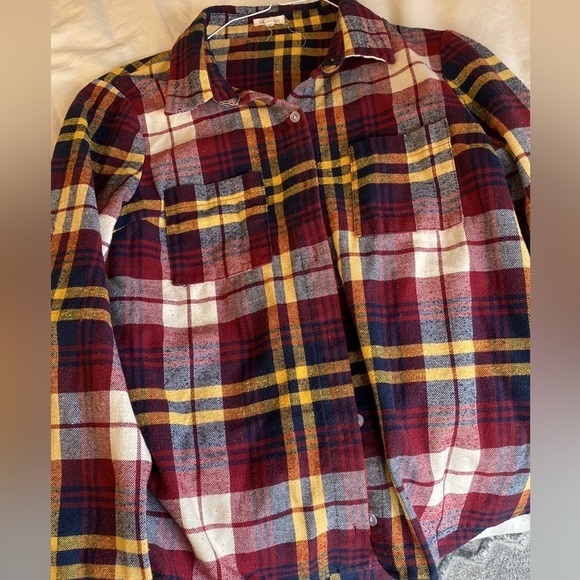 En Crème flannel, red yellow navy, size M - Picture 3 of 7